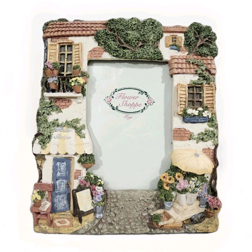 Vintage Flower Shop Picture Frame FIGI Brand 4x6 Photo Cottage Country